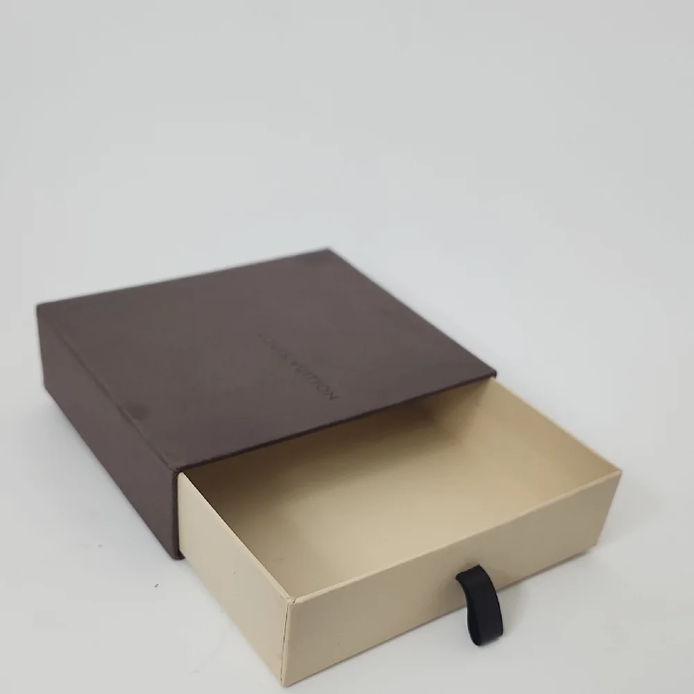 Louis Vuitton Box Compact Wallet Dark Brown Pull Open/Close 6. x 5 x 2 inches